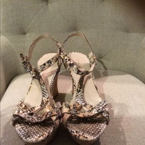 Franco Sarto snakeskin wedges